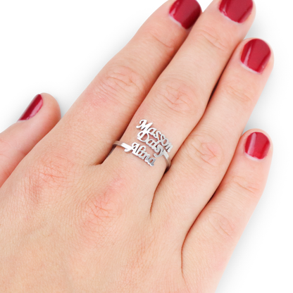 Luxury Custom Three Name Ring
