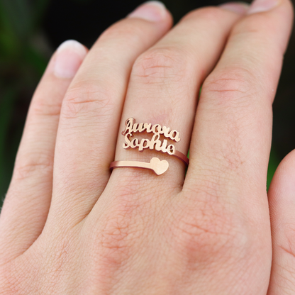 Luxury Custom Three Name Ring