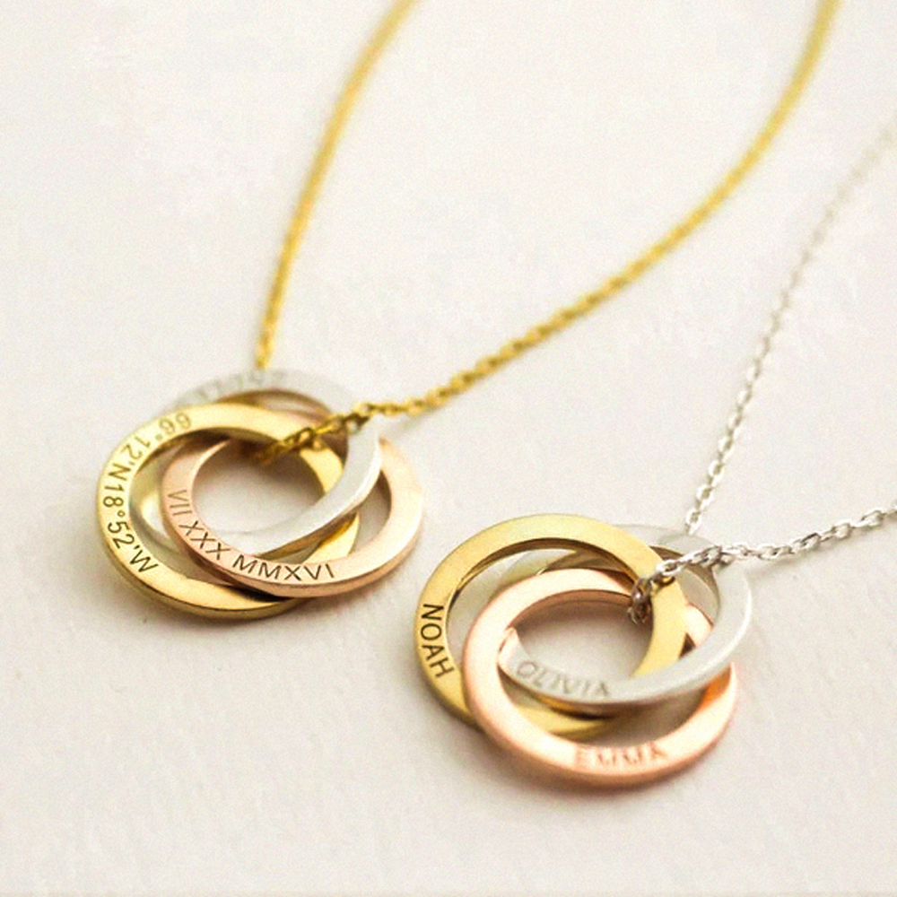 Personalized Linked Circle Necklace