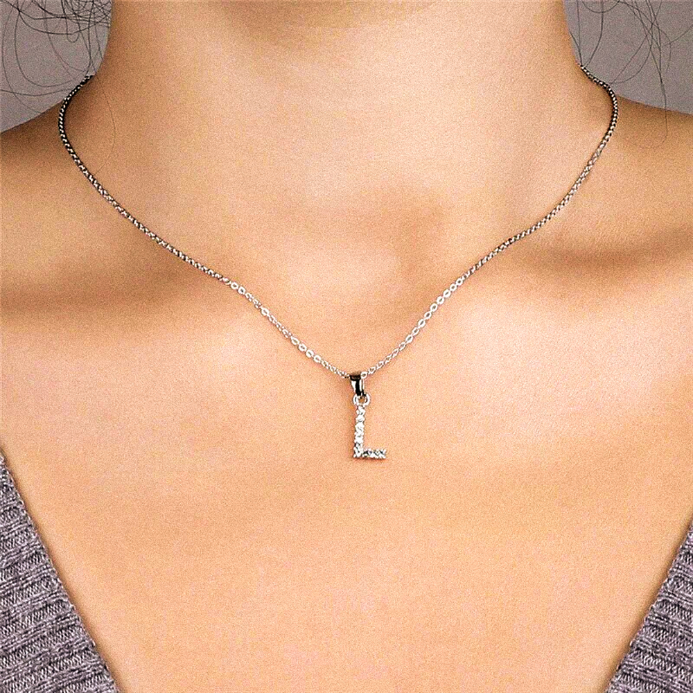 Cubic Zirconia Initial Necklace