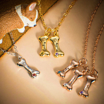 Customizable Dog Bone Collar Necklace