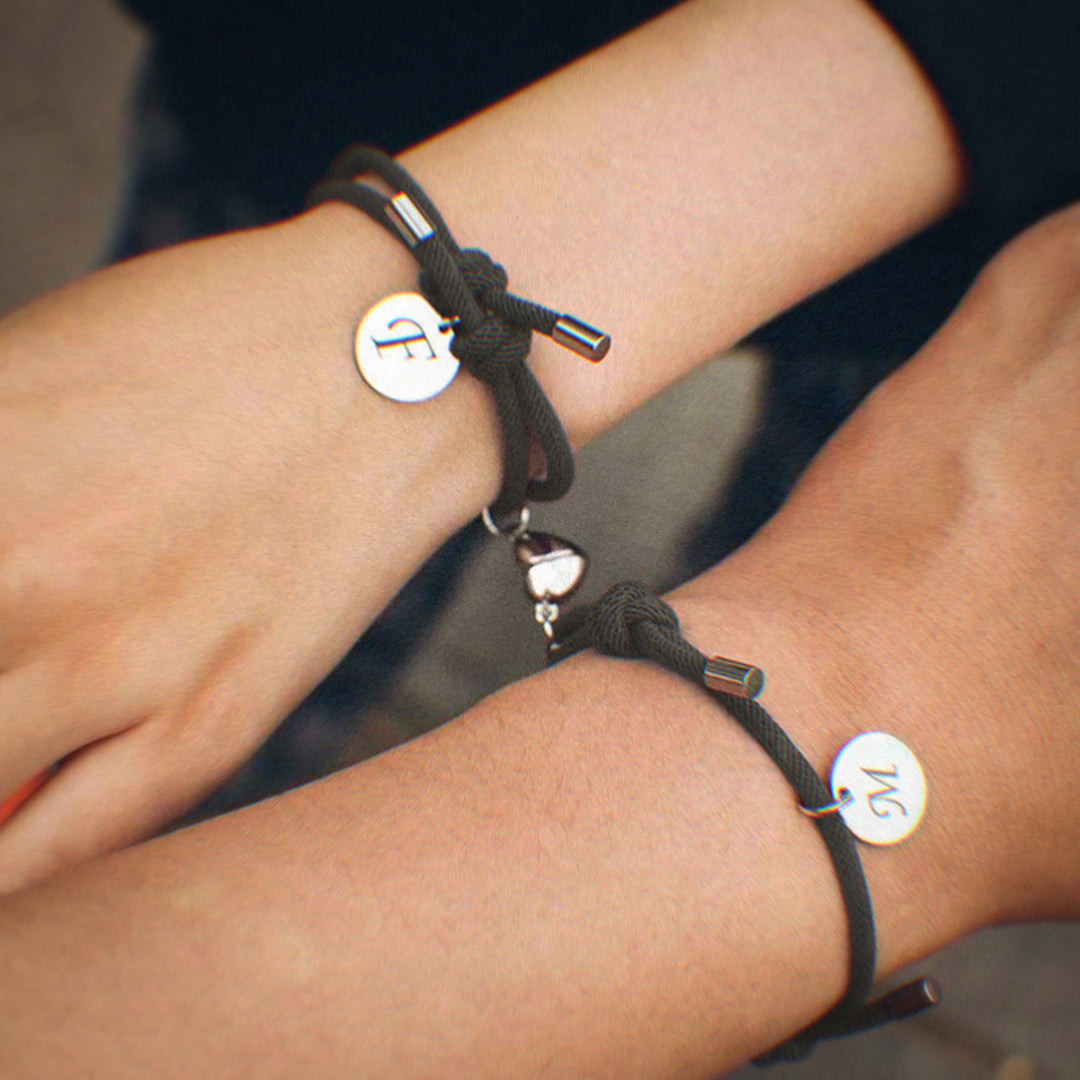 Magnetic Initials Couple Bracelet