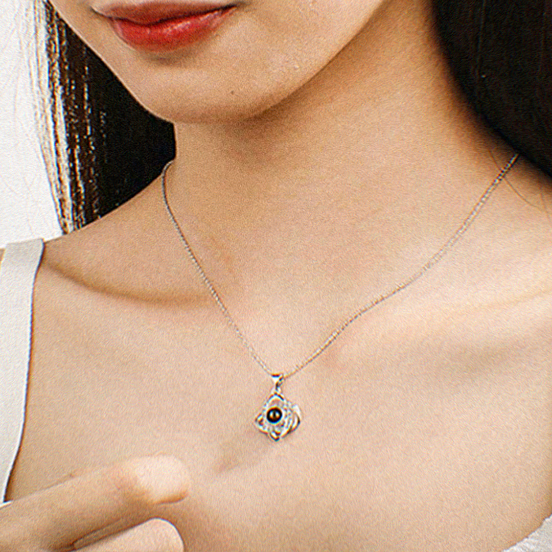 Custom Intertwined Photo Projection Necklace