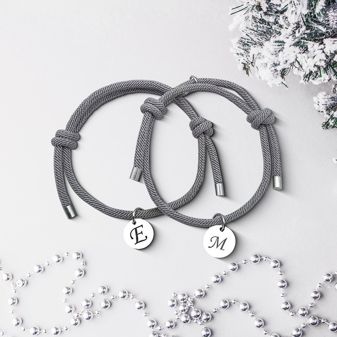 Magnetic Initials Couple Bracelet