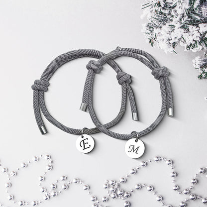 Magnetic Initials Couple Bracelet
