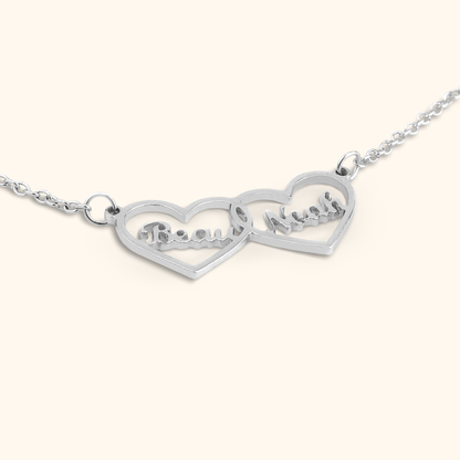 Personalized Two Hearts Necklace
