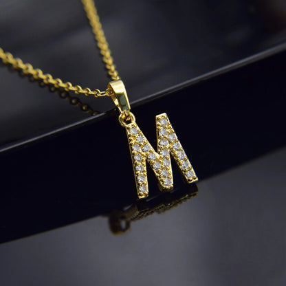 Cubic Zirconia Initial Necklace