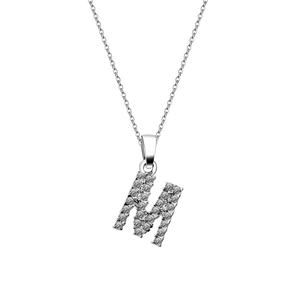 Cubic Zirconia Initial Necklace