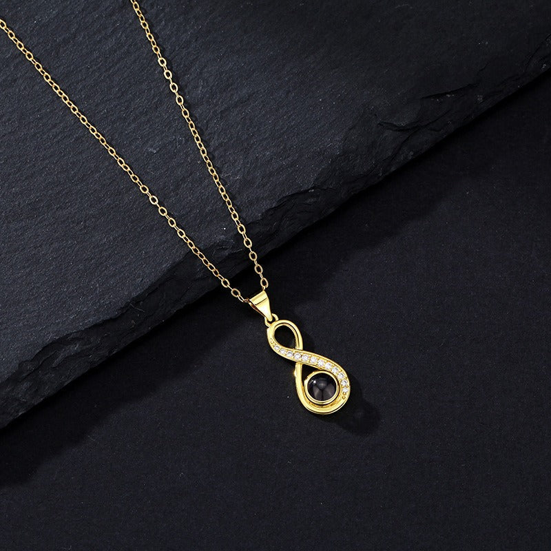 Infinity Heart Photo Pendant Necklace