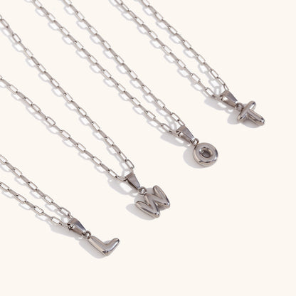 Bubble Letter Charm Necklace