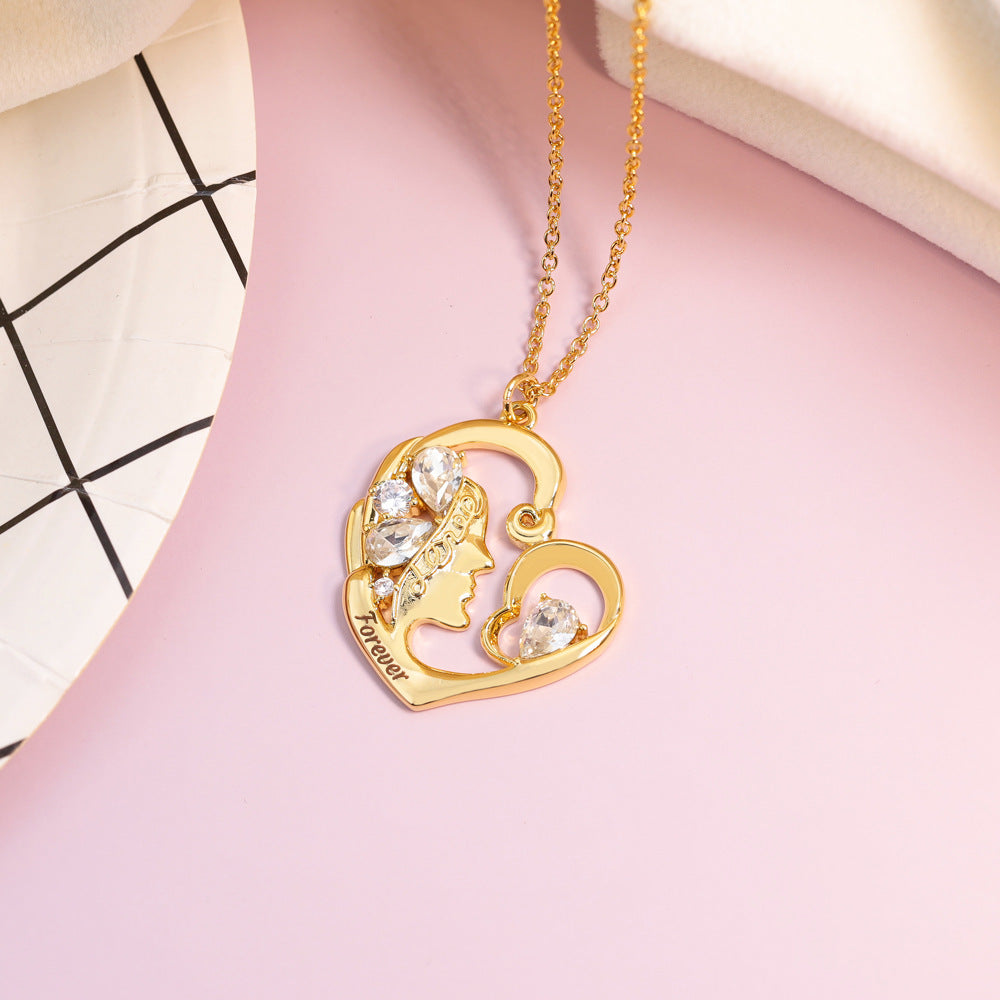 Mom's Heart Birthstone Necklace