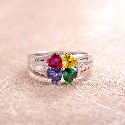 Personalized Birthstone Family Ring