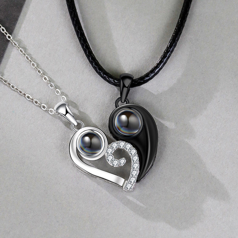 Heart Love Couple Projection Necklace