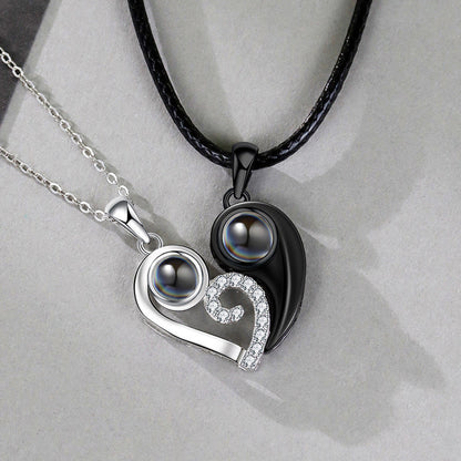 Heart Love Couple Projection Necklace