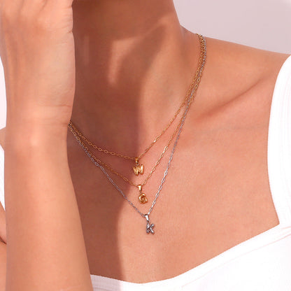 Bubble Letter Charm Necklace