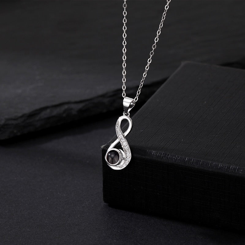 Infinity Heart Photo Pendant Necklace