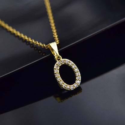 Cubic Zirconia Initial Necklace