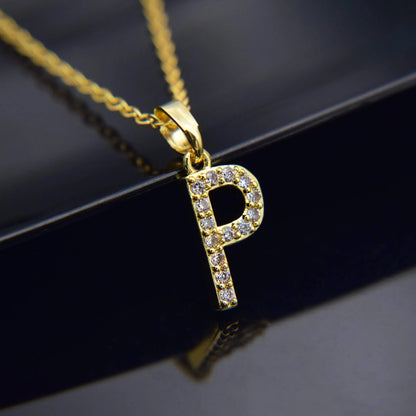 Cubic Zirconia Initial Necklace