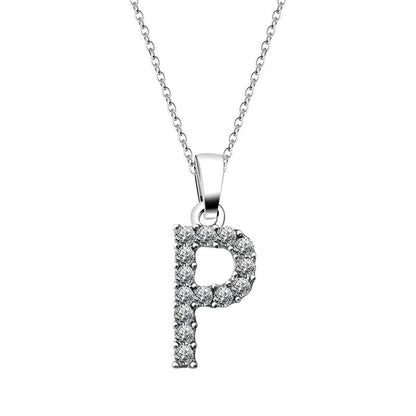 Cubic Zirconia Initial Necklace