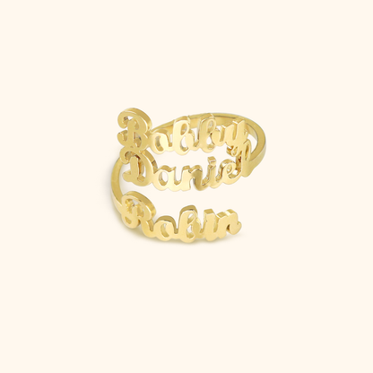 Luxury Custom Three Name Ring