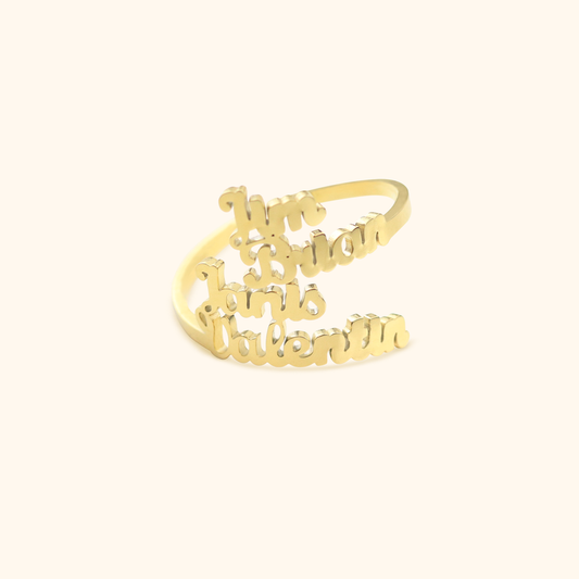Personalized Four Name Ring