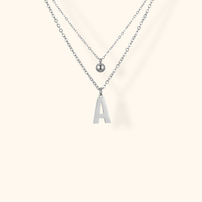 Layered Initial Letter Necklace