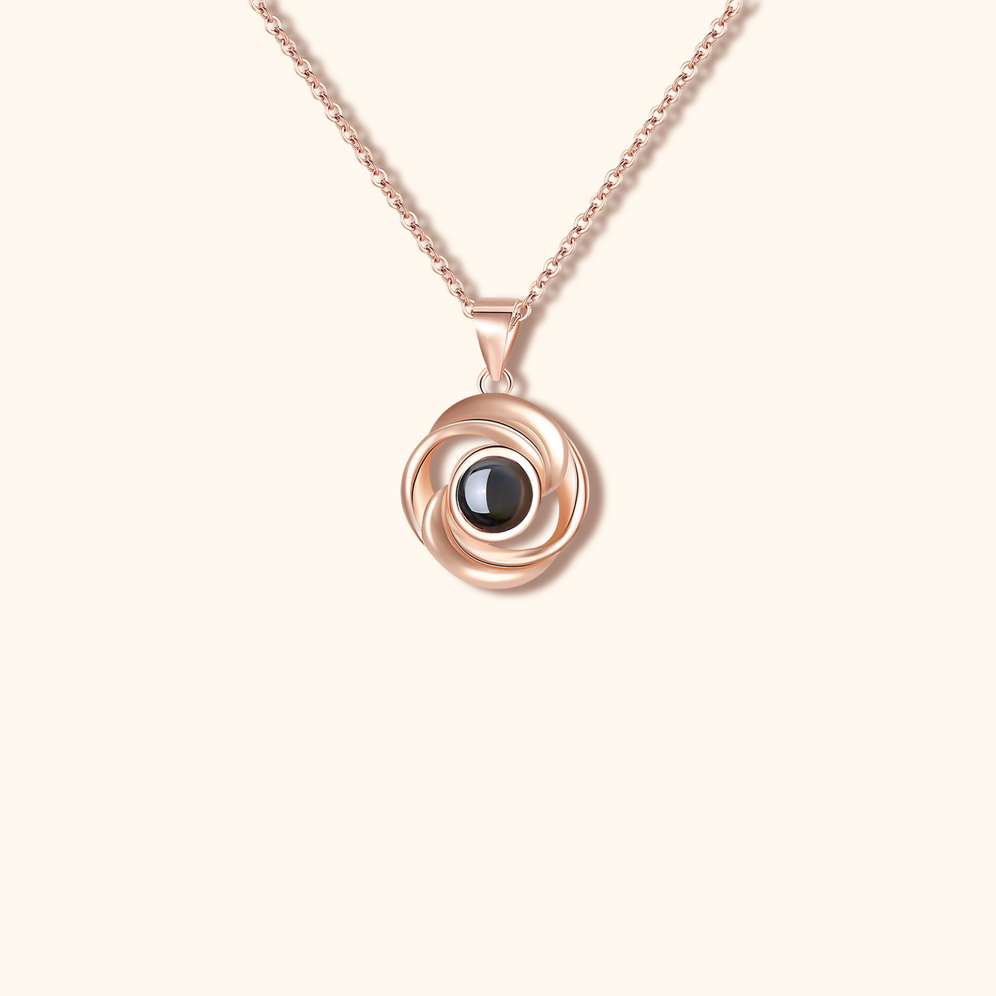 Swirl Projection Charm Necklace