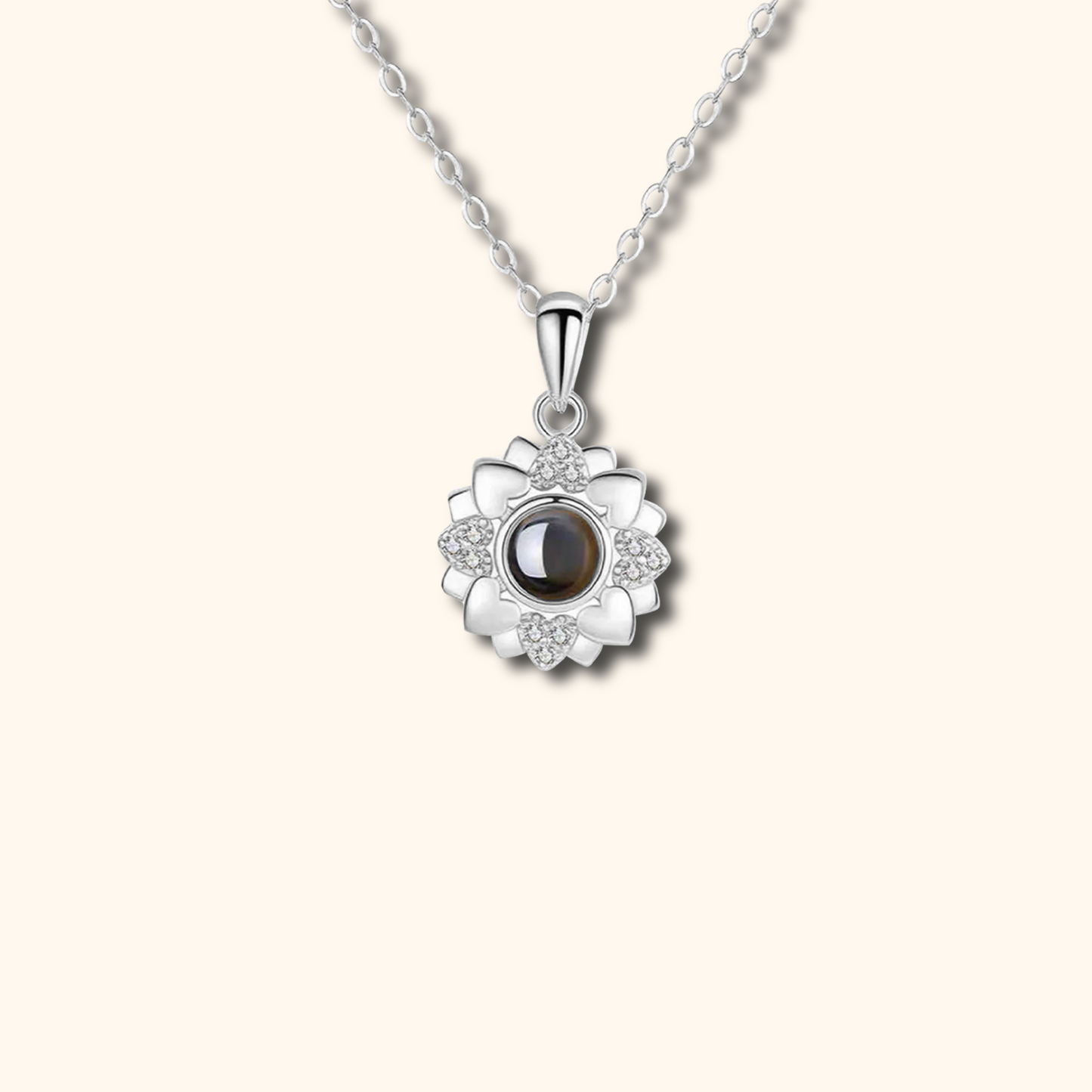 Flower Projection Charm Necklace