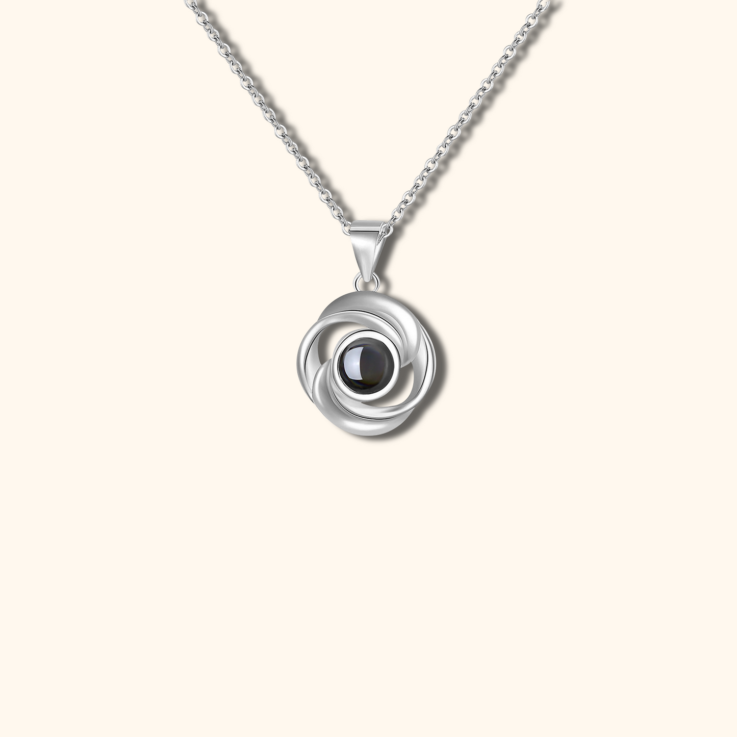 Swirl Projection Charm Necklace