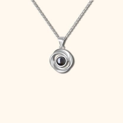Swirl Projection Charm Necklace