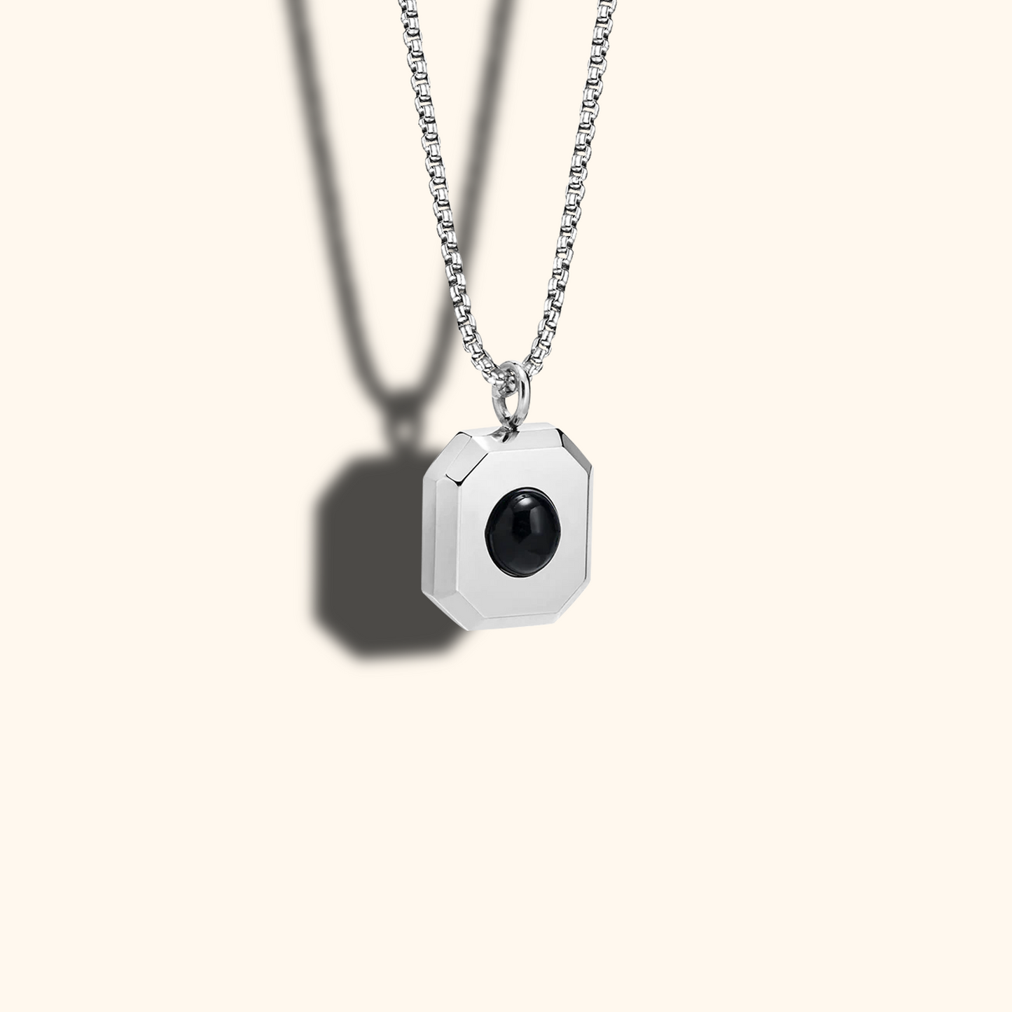 Personalized White Projection Charm Necklace