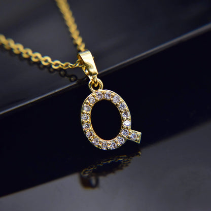 Cubic Zirconia Initial Necklace
