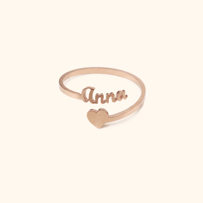 Luxury Name and Heart Ring
