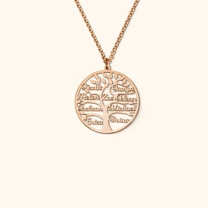 Customizable Family Tree Necklace with 1–9 Names