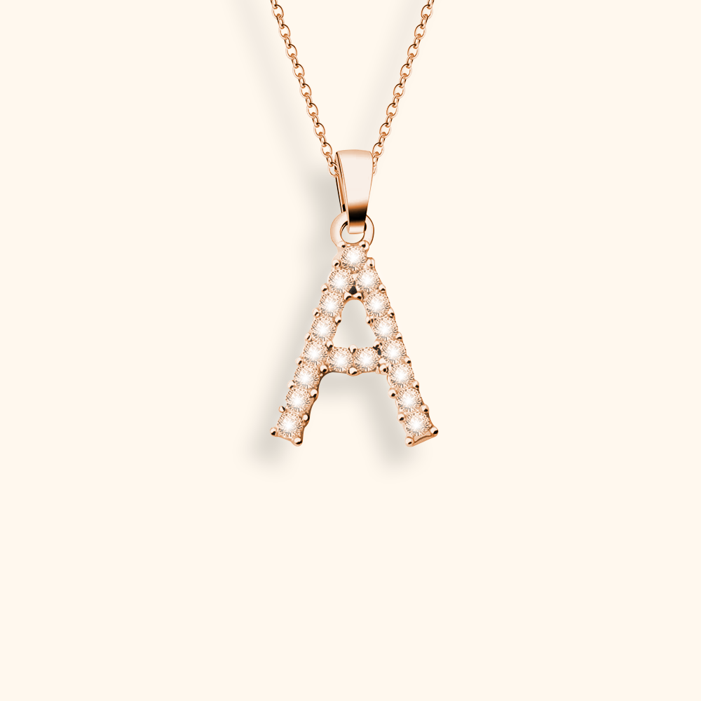 Cubic Zirconia Initial Necklace