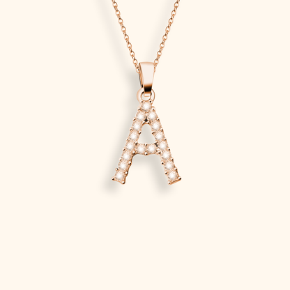 Cubic Zirconia Initial Necklace