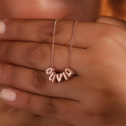 Personalized Bubble Letter Necklace