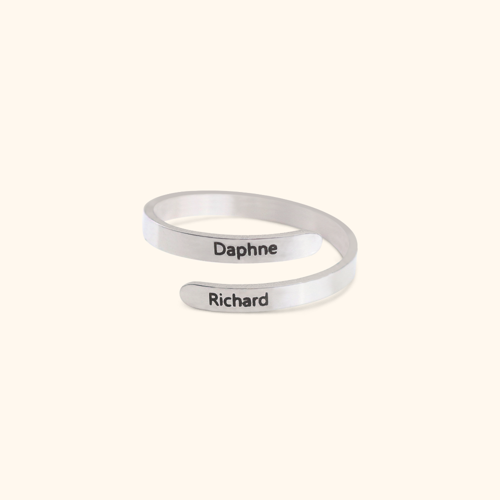 Custom Luxury Two Name Ring
