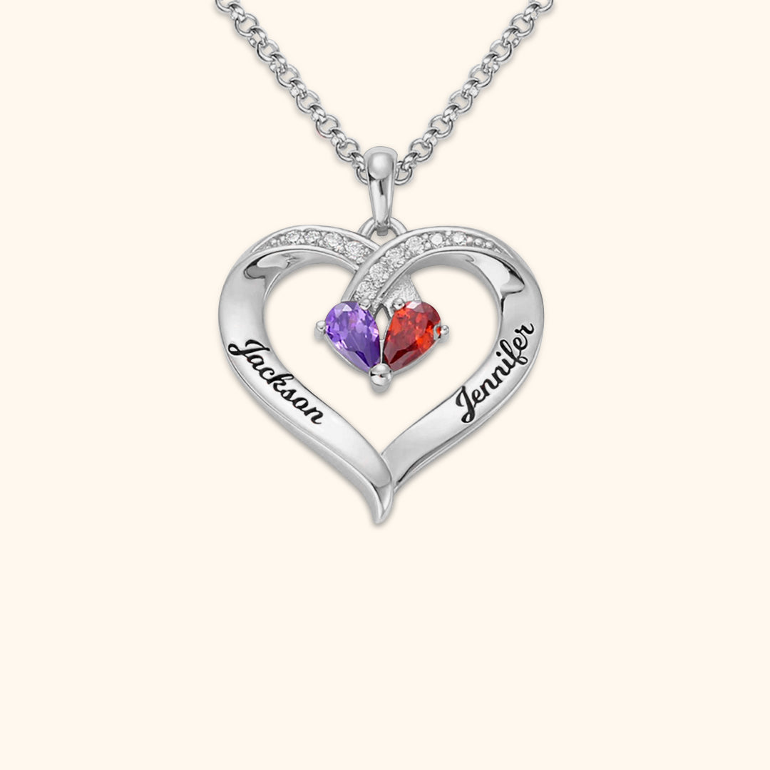 Forever Together Engraved Birthstone Necklace