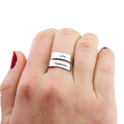 Elegant Two Name Ring