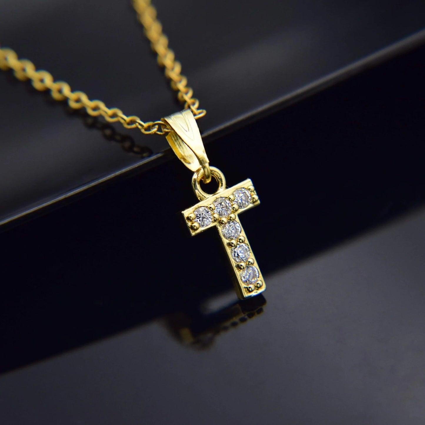 Cubic Zirconia Initial Necklace