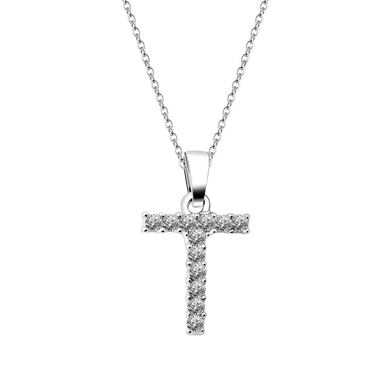 Cubic Zirconia Initial Necklace