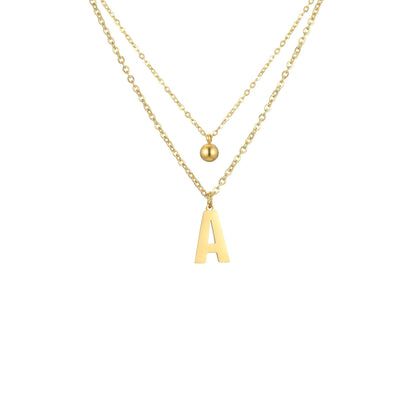 Layered Initial Letter Necklace