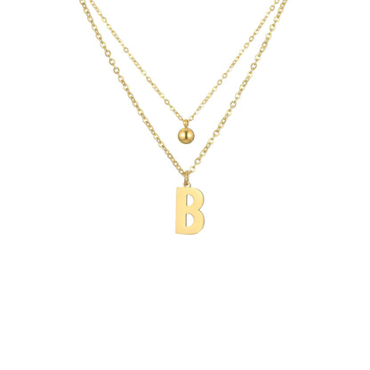 Layered Initial Letter Necklace