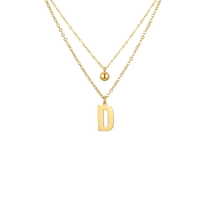 Layered Initial Letter Necklace