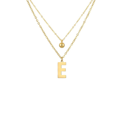 Layered Initial Letter Necklace