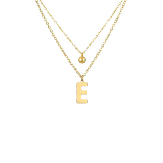 Layered Initial Letter Necklace