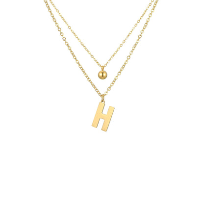 Layered Initial Letter Necklace