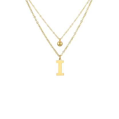 Layered Initial Letter Necklace