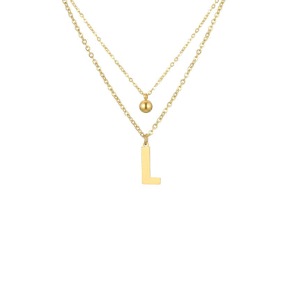 Layered Initial Letter Necklace